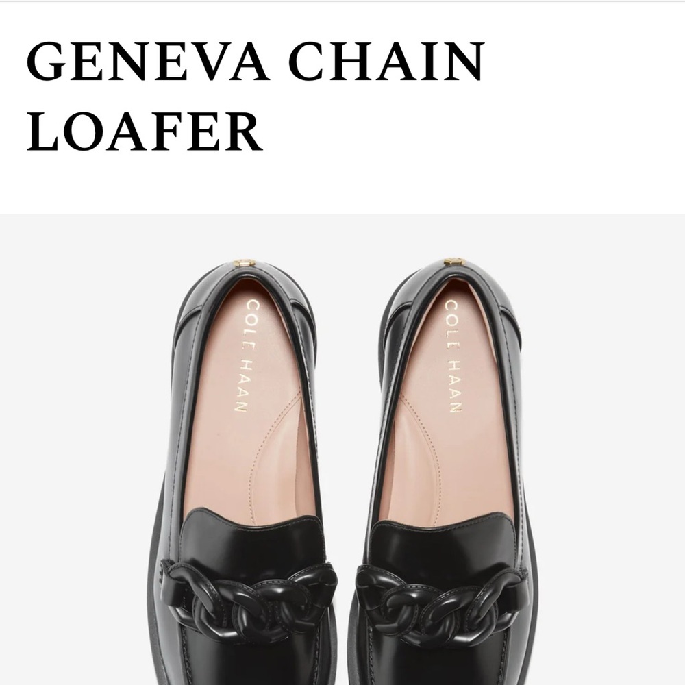 Cole Haan Women's Black Geneva Chain Loafer Size 7.5